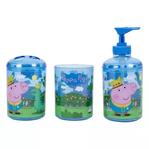 Vannas komplekts Peppa Pig 3369 — vannas aksesuāru komplekts ar sūknīša dozatoru un turētāju