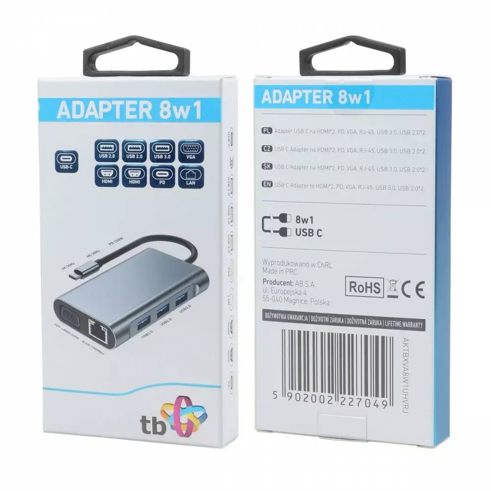 TB 8 в 1 USB‑C адаптер AKTBXVA8W1UHVRJ Photo 6