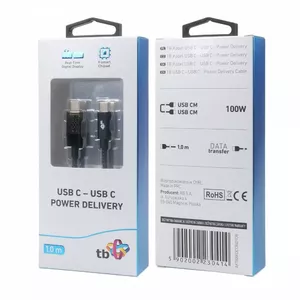 USB-C kabelis TB AKTBXKUCCIND10B 1 m 100W ar LED uzlādes indikatoru