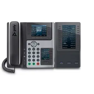 IP телефон POLY Edge E400 8 линий проводная трубка черный