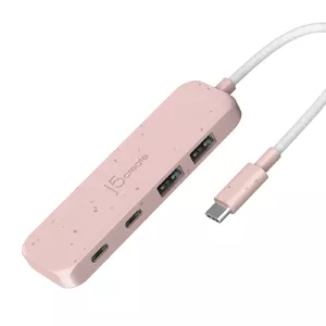 USB-C Хаб j5create JCH342ER-N 4-Портовый Type-C Type-A Gen 2 10000 Mbit/s Розовый