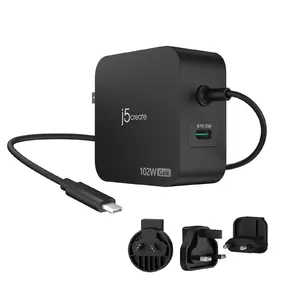 Сетевое зарядное устройство j5create JUP25102V-N 102W GaN PD USB-C 2-Port