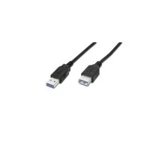 USB extension cable DIGITUS AK-112331, 3 m, USB A male to USB A female, USB 3.2 Gen 1, black