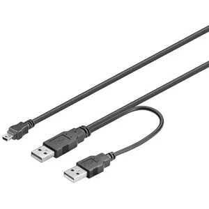 USB кабель Goobay 0.6м 2x USB A/Mini USB B