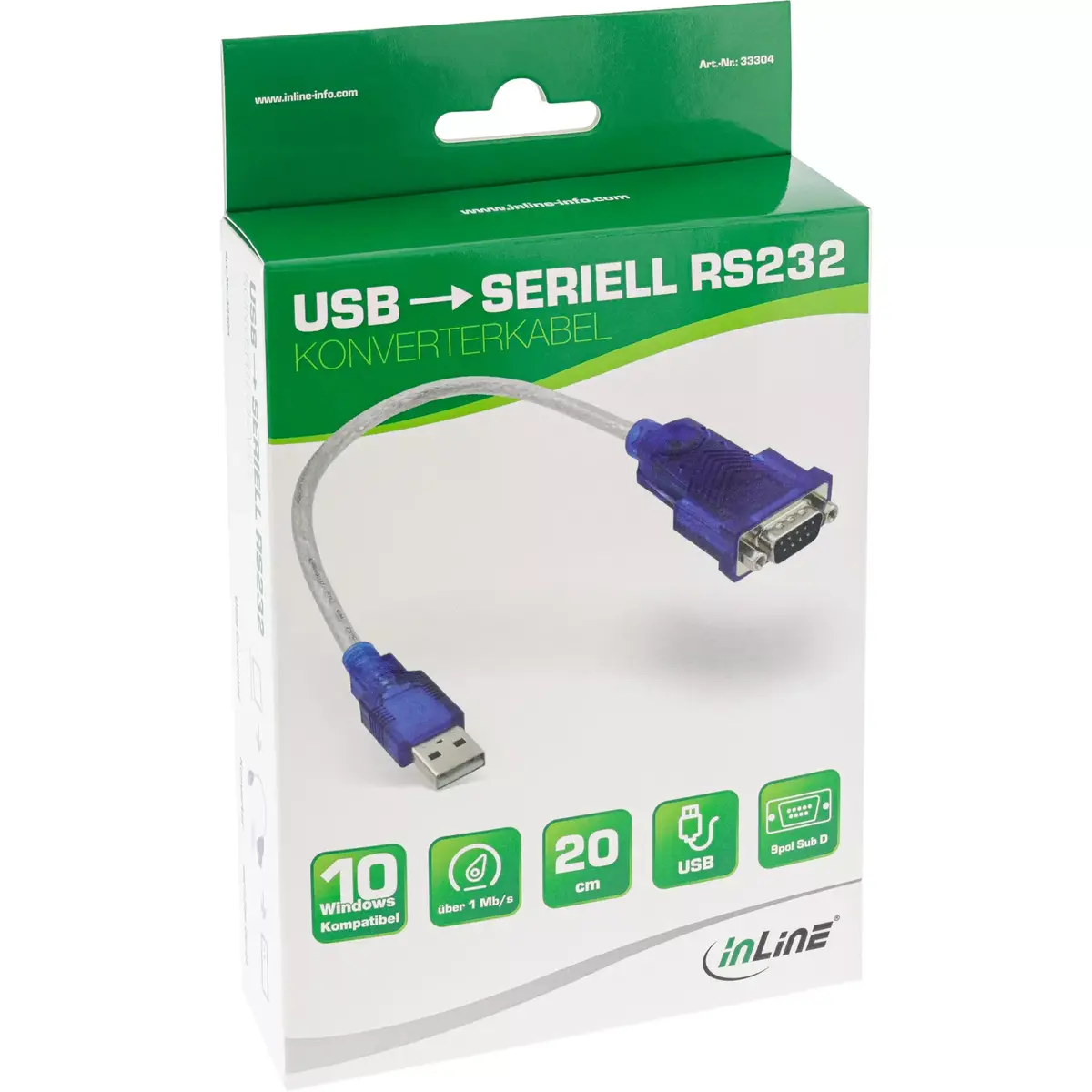 USB to Serial Adapter Cable InLine 33304 Photo 2