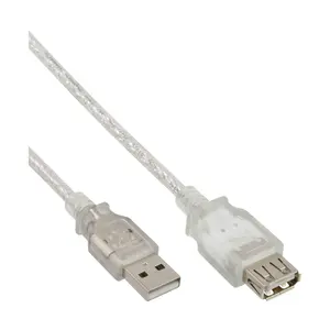 USB 2.0 Extension Cable Type A M/F InLine 34618 2m Transparent