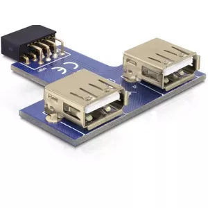 DeLOCK 9-pin 2.54 mm 2 x USB 2.0 1 x 9-pin 2.54 mm Черный Синий Серебристый
