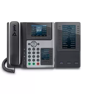 POLY Edge E400 and PoE-enabled IP phone Black 8 lines IPS