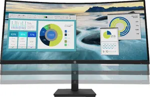HP P34hc G4 Curved Monitor 34 Inch Wide Quad HD 3440 x 1440 LED USB-C Built-in Speakers Black
