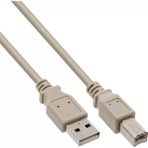 USB 2.0 kabelis Type A male / B male pelēks 1.8m InLine 34518L