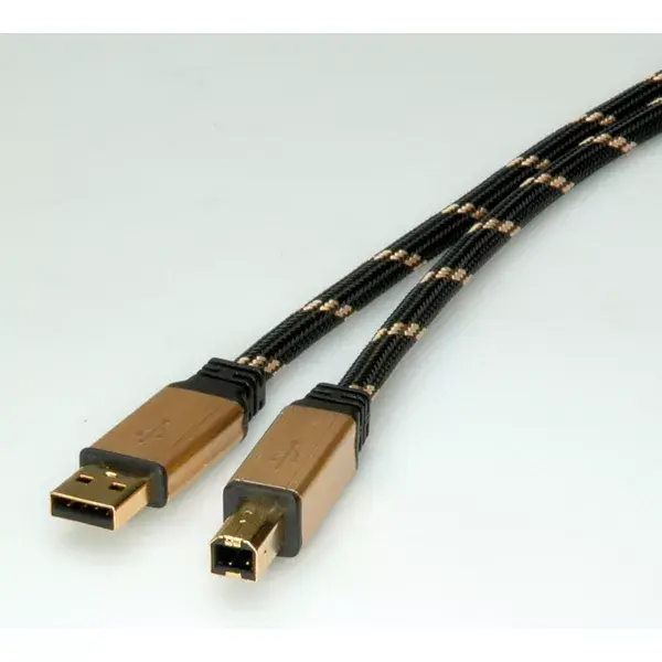 USB kabelis ROLINE GOLD A - B M/M 1.8 m Photo 2