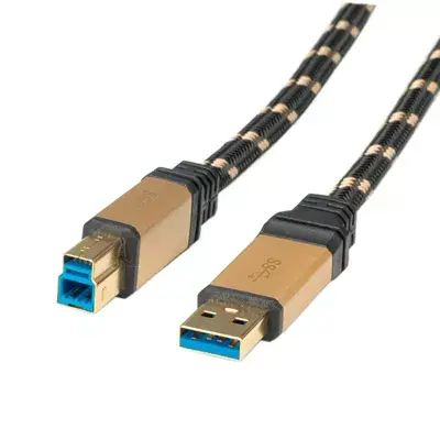 USB 3.0 Kabeļi ROLINE GOLD Tips A M - B M Photo 2