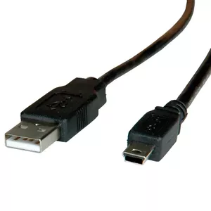ROLINE 11.02.8708 USB kabelis 0,8 m USB 2.0 Mini-USB B USB A Melns