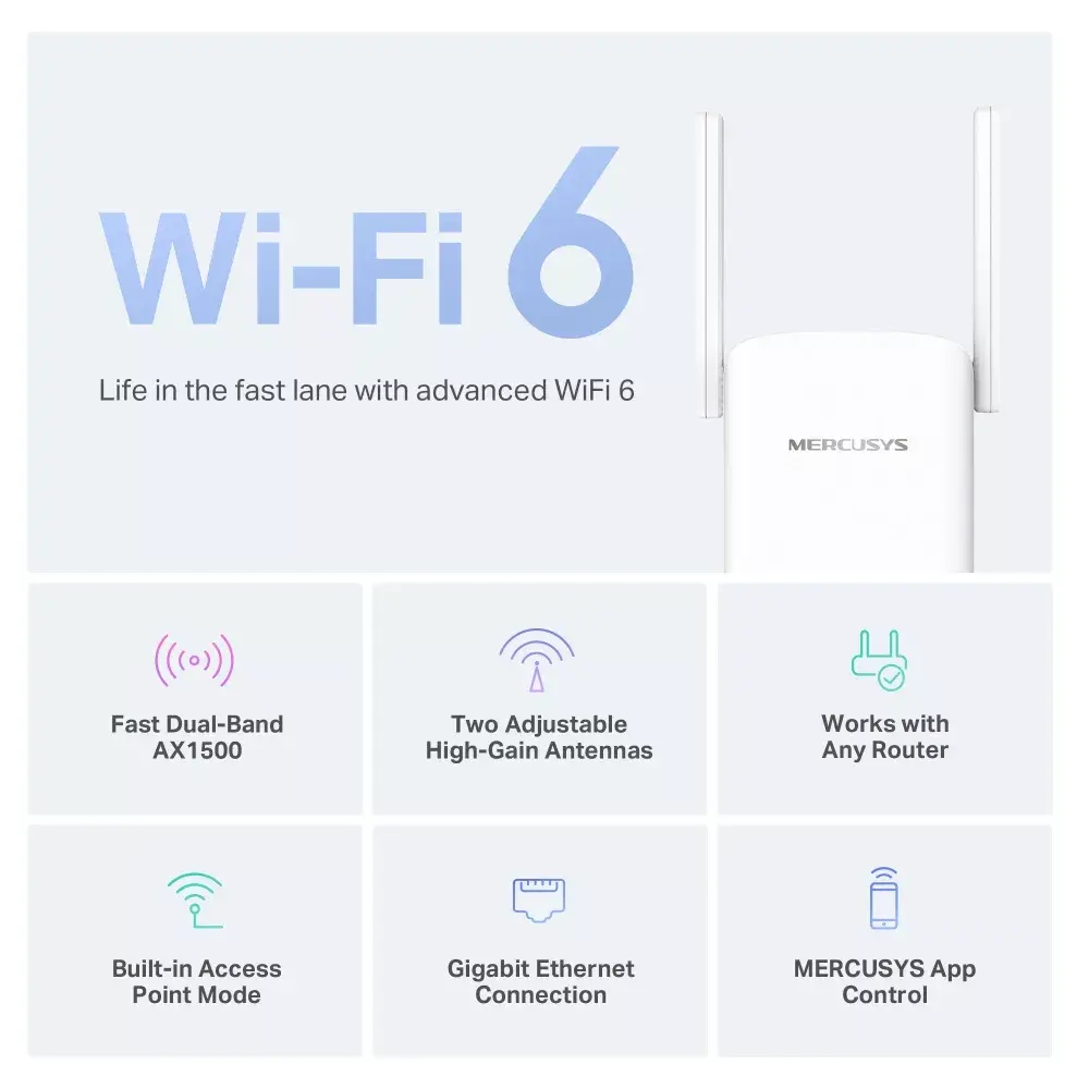 Network repeater Mercusys AX1500 Wi-Fi 6 Range Extender Photo 3
