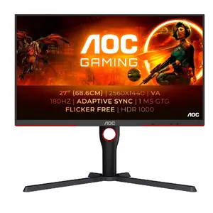 Монитор AOC G3 Q27G3XMN/BK 27" VA LED 2560×1440 2K 5 мс VESA с регулировкой по высоте Чёрный