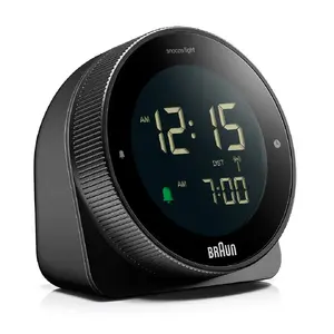Braun BC24B-DCF Радиocлучающие часы Прямоугольник Черный ЖК-дисплей Зелено/Белая подсветка Работа от батареек