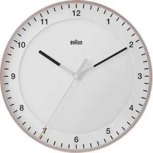 Настенные часы BRAUN BC 17 PW DCF — аналоговые радиоуправляемые DCF, розово‑белые