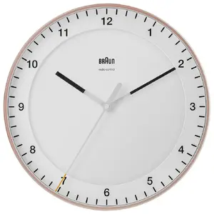 Braun BC17PW-DCF Аналоговые радиочасы настенные и настольные круглые розово-белые батарейные
