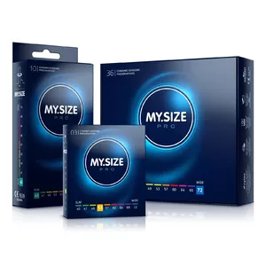 Male condom My.Size Pro 36 pcs Transparent Latex 60 mm, Vytex latex, 193 mm length, 0.05 mm wall