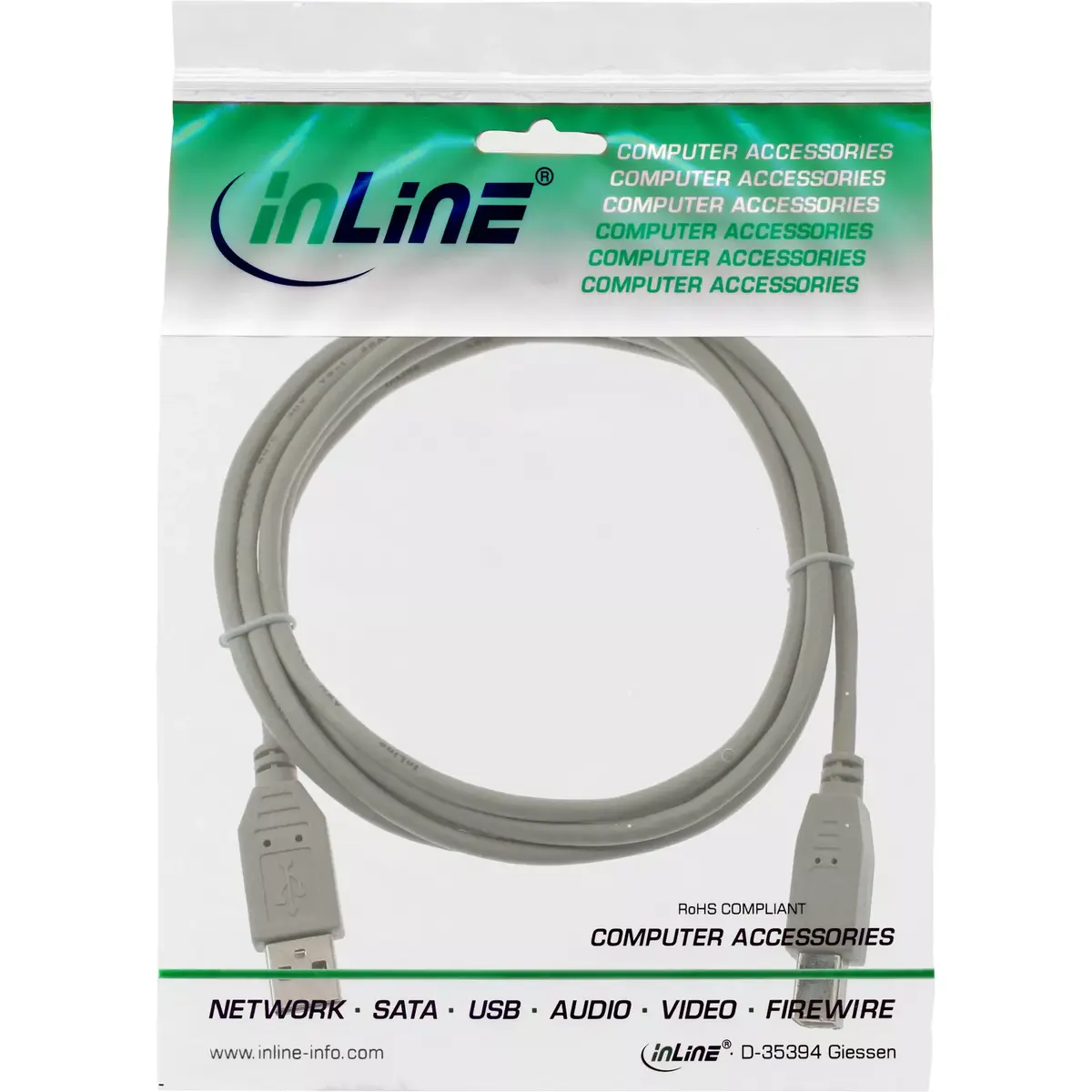 USB 2.0 Cable Type A male / B male InLine 34550H Photo 2