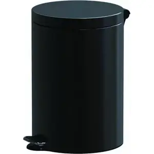 Pedal bin ALDA ASOFT613A-05 black, steel pedal-operated waste bin