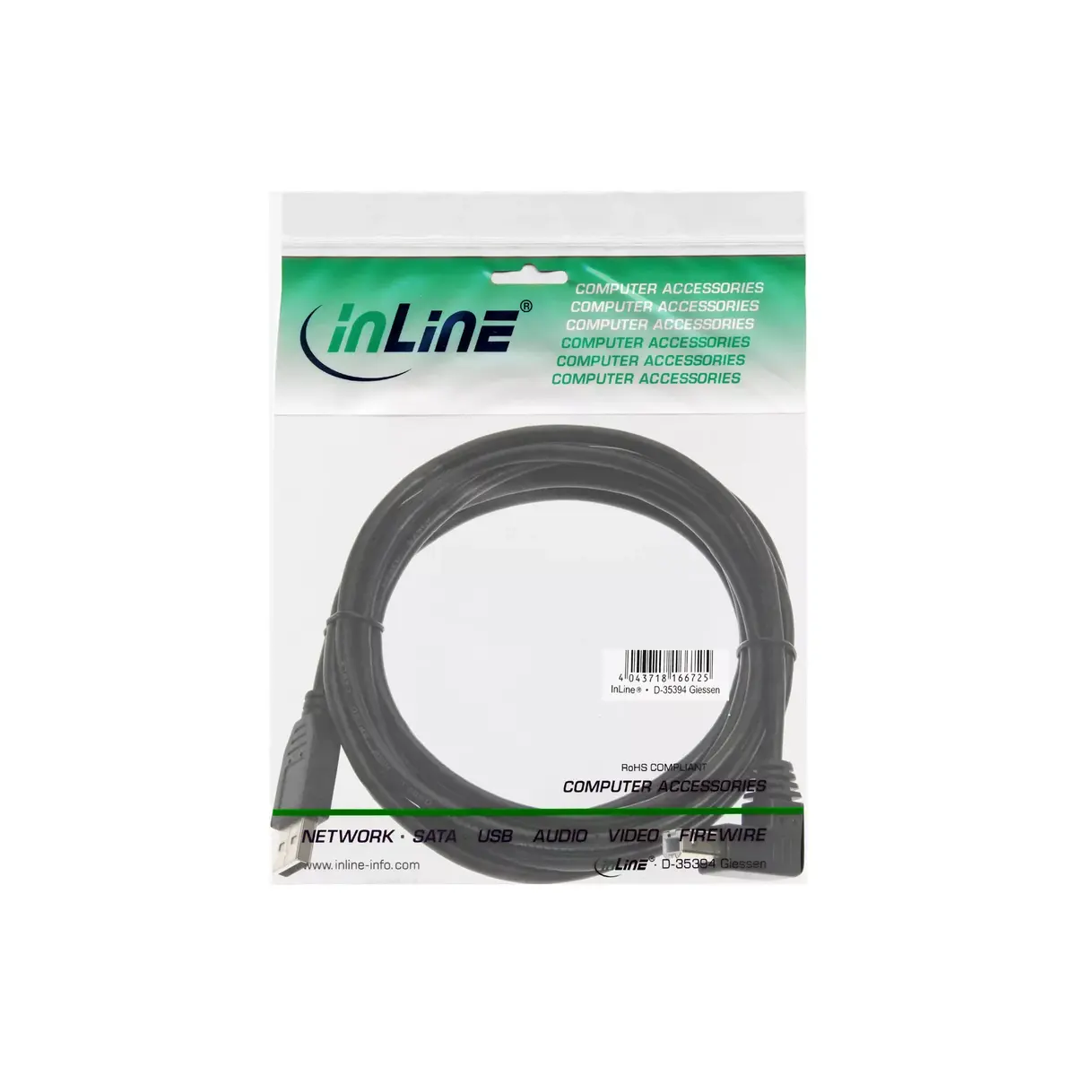 USB 2.0 kabelis ar leņķi uz leju InLine 34510U Photo 2