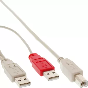 InLine USB 2.0 Y-Cable 2x Type A male / female 1m