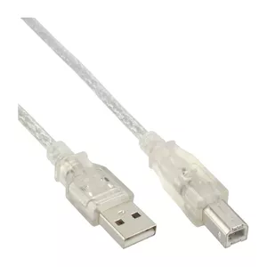 USB 2.0 Cable Type A male / B male InLine 34518T 2m transparent