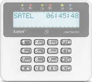 Wireless LCD Keypad SATEL PRF-LCD-A2 — wireless control panel with LCD display, battery-powered, compatible with SATEL alarm systems
