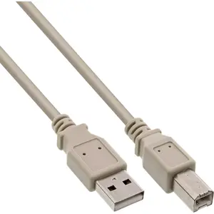 USB 2.0 Cable Type A male / B male grey 3m InLine 34535L
