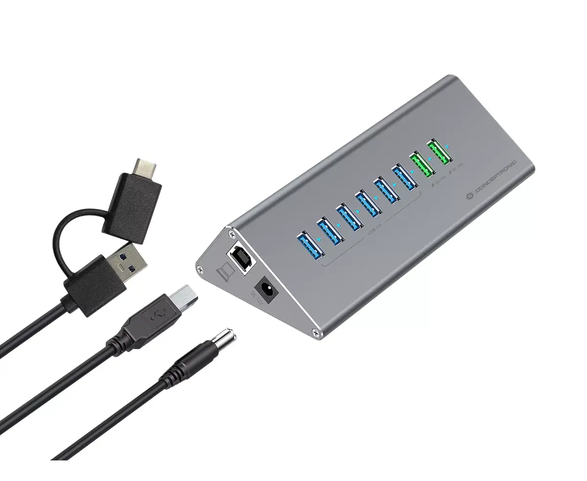 USB centrmezgls lādētājs Conceptronic HUBBIES18G Photo 2