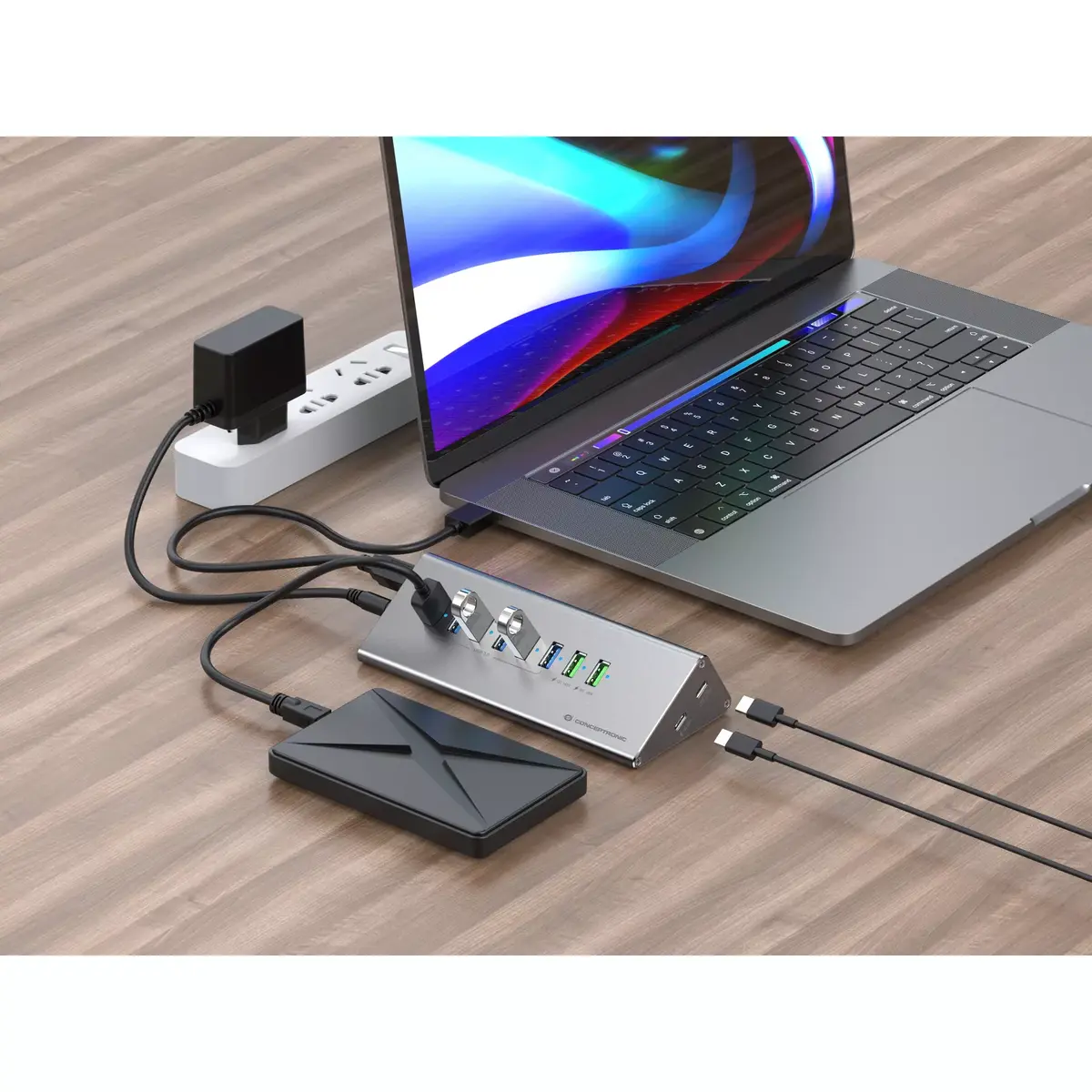 USB centrmezgls lādētājs Conceptronic HUBBIES18G Photo 5