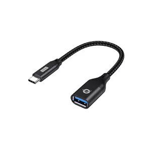 Conceptronic ABBY18B kabeļu spraudņu pāreja USB-C USB-A Melns