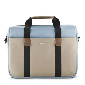 Toploader bag Hama Silvan 35.8 cm 14.1 inch Beige Blue