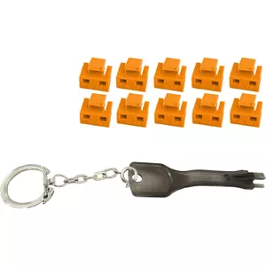 Блокиратор портов RJ45 ShiverPeaks BS08-01035 — 1 ключ, 10 оранжевых замков