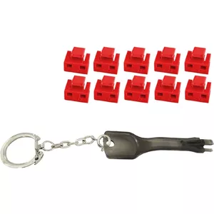 Блокиратор RJ45 ShiverPeaks BS08-01033 — красный набор 10 штук с 1 мастер-ключом