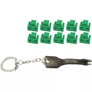 Блокиратор RJ45 ShiverPeaks BS08-01031 зелёный — набор 10 замков с 1 ключом