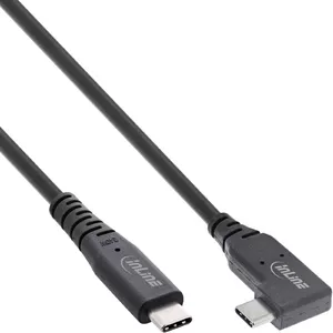 InLine USB4 cable USB-C single angled PD 240W 8K60Hz TPE black 2m