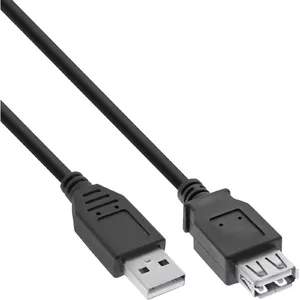 USB 2.0 pagarināšanas kabelis Type A male/female InLine 34610B melns 1m