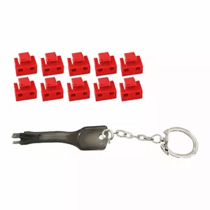 Porta bloķētājs ShiverPeaks 08-01033 Sarkans RJ-45 ar atslēgu