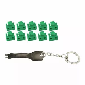 Porta bloķētājs ShiverPeaks 08-01031 RJ-45 Zaļš ar atslēgu
