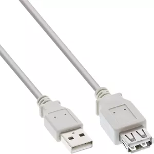 USB 2.0 Extension Cable Type A male/female InLine 34618L beige 1.8m