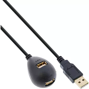 InLine USB 2.0 Cable Type A male/female with base black 2m