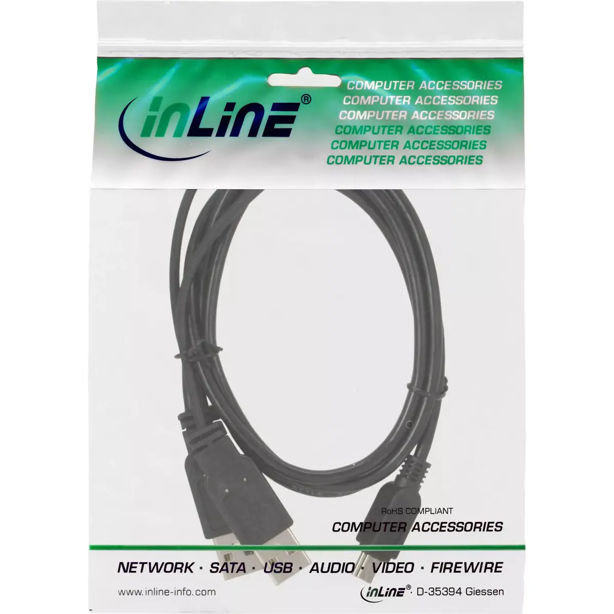 InLine USB Mini-Y kabelis 2x Type A male / Mini-B male Photo 3