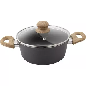 Кастрюля LAMART LT1245 4,5 л нержавеющая сталь с стеклянной крышкой, антипригарное покрытие, высота 8,5 см