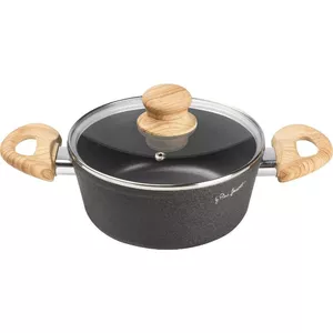 Pot LAMART NATUR LT1246, aluminum, 20 cm, 2.2 l, non-stick, glass lid