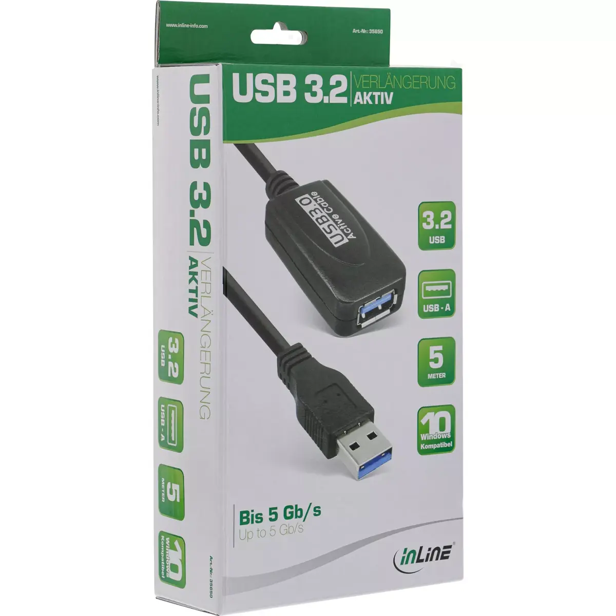 USB3.2 Gen.1 активный удлинитель InLine 35650 Photo 2