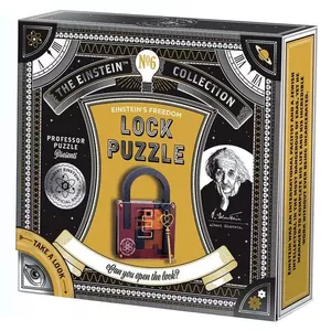 Brain Games Lock Puzzle Einstein Collection PRP#2908 - Mechanical brain teaser, single-piece lock design