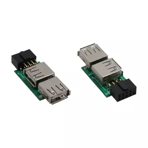 InLine USB 2.0 адаптер внутренний 2x USB A female на материнскую плату 33440I