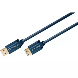 ClickTronic 3m USB 3.0 A/A m/f USB cable USB 3.2 Gen 1 (3.1 Gen 1) USB A Blue